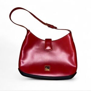 Dooney & Bourke Parasole Vintage red Leather Shoulder Hobo Handbag